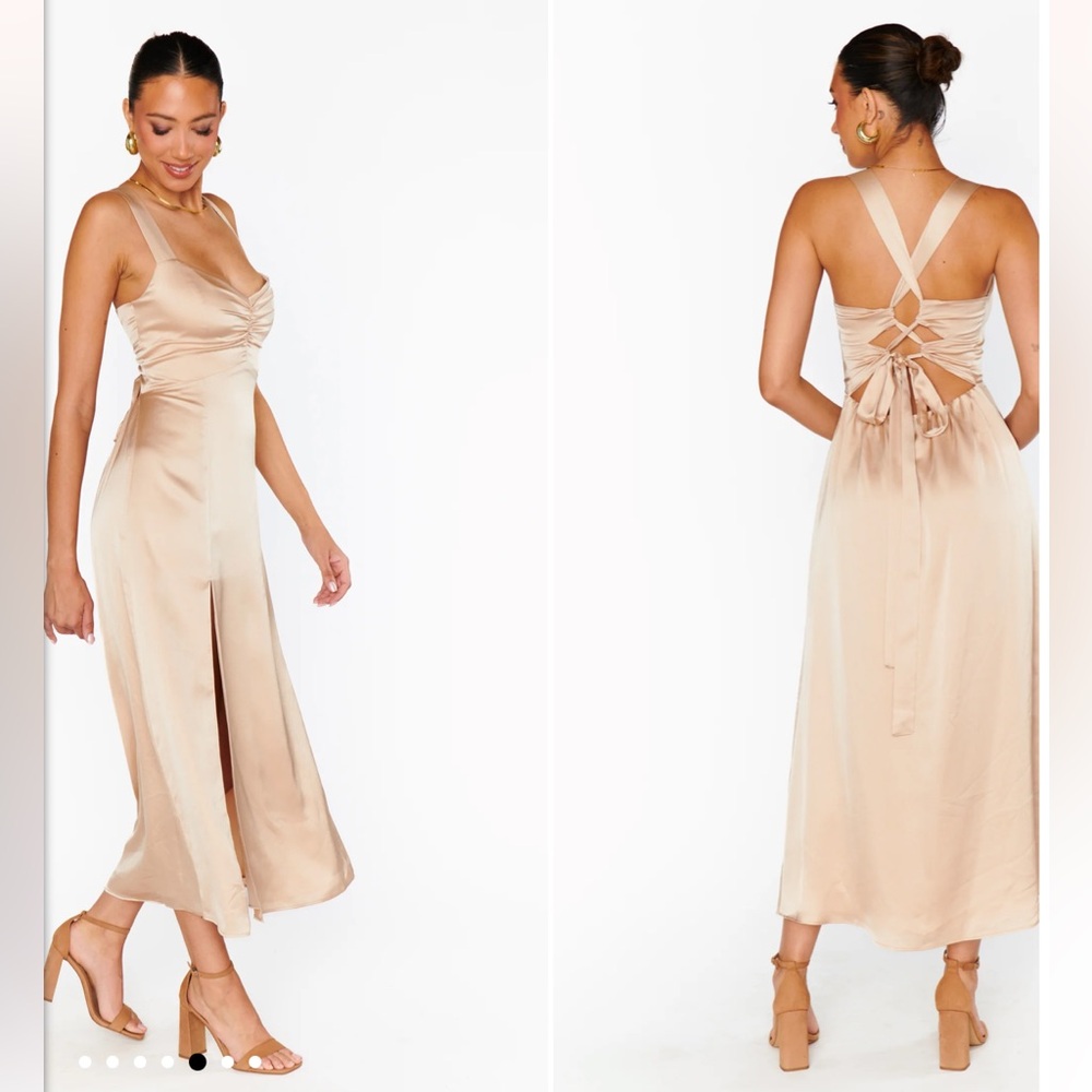Mina Midi Dress - Champagne Luxe